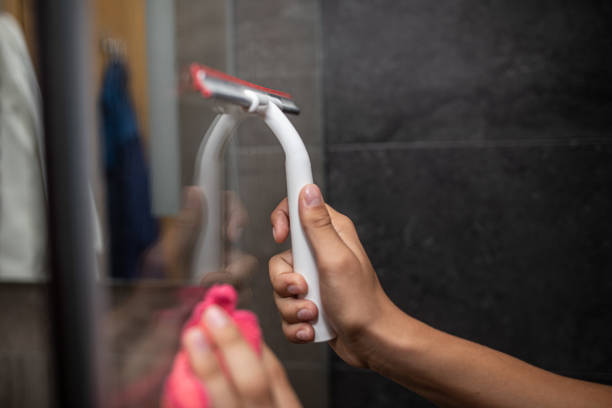 cleaning tile shower